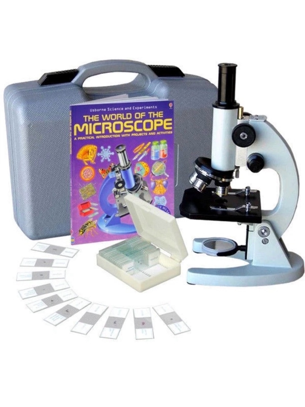Student Compound Microscope Kit with Carry Case - Light Blue